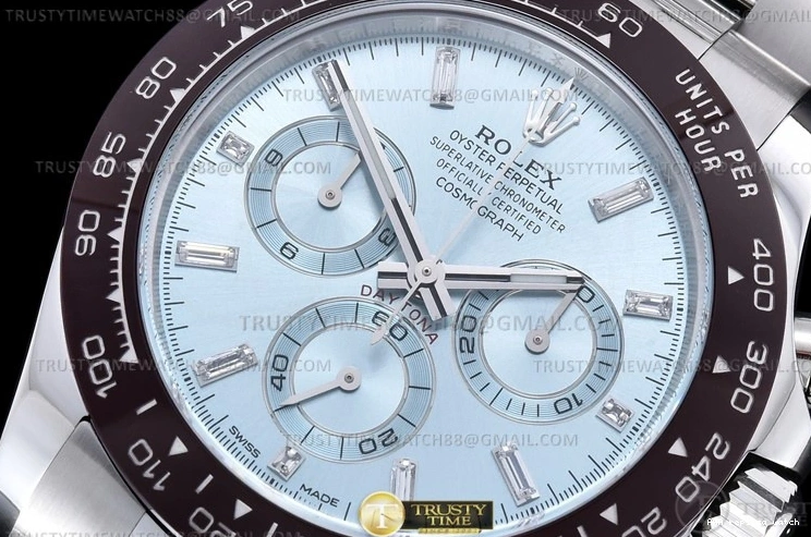 Rolex aaa copy 116500 CER Clean 904L I-Blu A4130 ROLDYT0442 -Daytona Brn Dia SS 1101